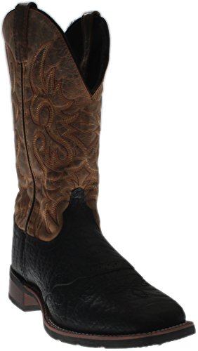 Image of Laredo Mens Montana Embroidered Square Toe Pull On Casual Boots Mid Calf - Brown
