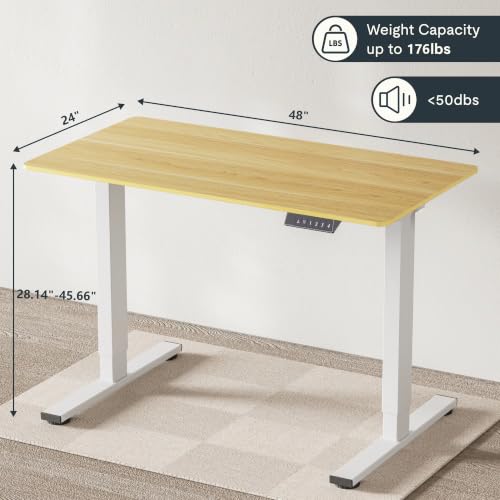 FLEXISPOT Electric Height Adjustable Kids Desk, Motorized Sit Stand Study Table for Children Ages 3-10, Ergonomic Childrens Desk with 48 x 24 Inch White Desktop, 154 lbs Capacity - Image 2
