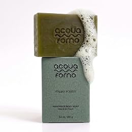 acqua forno Italian Olive Oil Castile Soap Bar - Handmade Cold Process Non Toxic Natural Bar Soap - Aloe Vera Hydrating & Moisturizing body wash for Sensitive Skin & After Sun Care 5.2 oz (1-Pack)