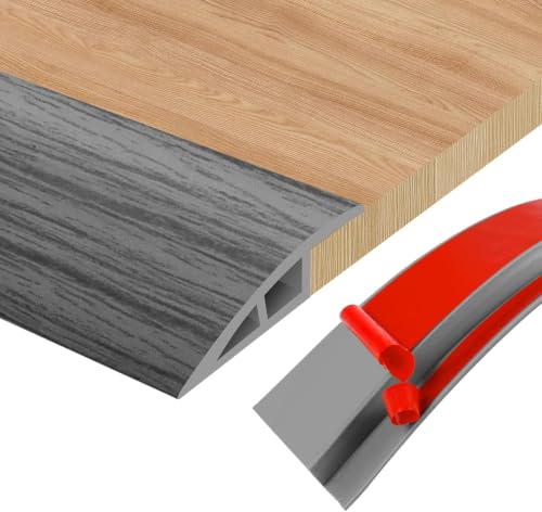 Image of Floor Transition Strip Door Threshold 39 inch Floor Transition Reducer Trim on The Edges Threshold Strip Self Adhesive Suitable for Doorways, Tiles, Carpet