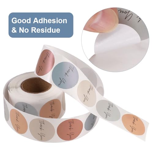 4 Rollen/2000 Stück Thank You Sticker,25mm Danke Aufkleber Rund,Selbstklebende Danke Sticker,Dankeschön Aufkleber Rolle für Geschenktüten,Geschenkboxen,Umschläge, Grußkarten,Päckchen,Blumensträuße