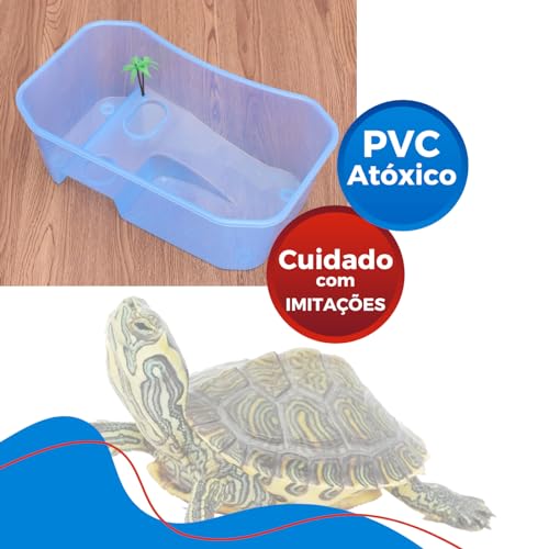 Aquario Para Tartaruga - Aqua Blue Original com Plástico Atóxico - Tamanho Gde - ExGde - Jumbo - Cód