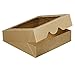 ONE MORE 10inch Natural Kraft Bakery Pie Boxes With PVC Windows,Large Cookie box 10x10x2.5inch 12 of Pack (Brown,12)