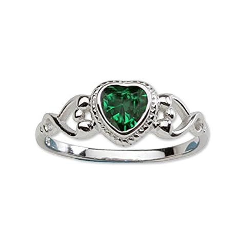 Precious Pieces Girl's Sterling Silver May CZ Birthstone Baby Ring Cover