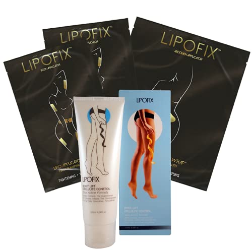 Lipofix Ultimate Body Applicator Andand Cellulite Cream It Works For Inch Loss Firming Contouring Shaping. (12 Wraps (Set)) + Cream #TOP5