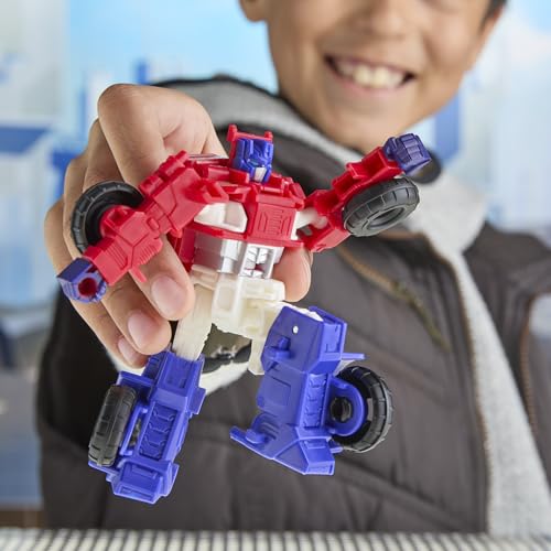 Transformers CYBERWORLD Optimus Prime Cyber Changers 4-Inch Action Figure, Quick Change to Truck Mode, Robot Toys for Boys and Girls 6 and Up - image 3