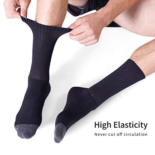 CS CELERSPORT 6 Pack Men's Cotton Athletic Crew Socks Full Cushioned Work Boot Socks4