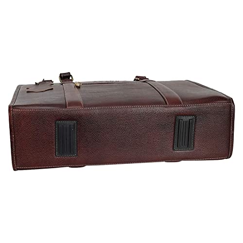 Image of HYATT Leather Accessories 16 Inch Full Grain Natural Leather Laptop Messenger & Shoulder Bags For Men 24 Litres Capacity Upto16 inch Laptop Compartment Dimension-L-16 X H-12 X W-4 Inch Weight-1 KG
