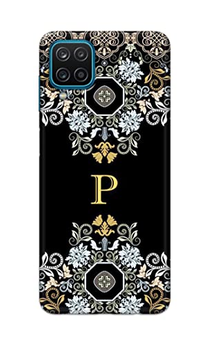 Image of Printed Hard Back Cover Case for Samsung Galaxy A12 Back Cover (Alphabet P) -1803