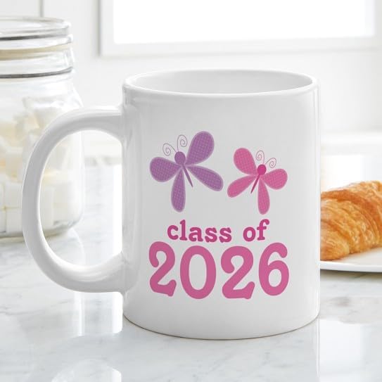 CafePress Class Of 2026 Graduate Butterflies 20 oz Ceramic Coffee Mega Mug