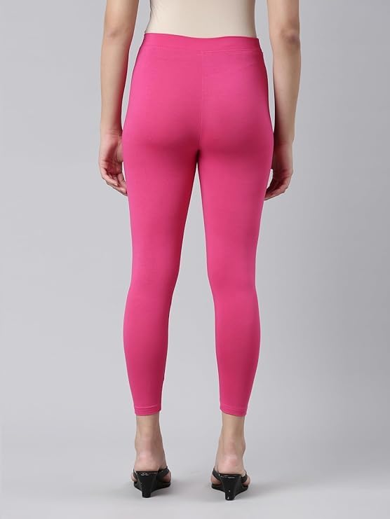 Image of Women Cotton Solid Belt Ankle Length Legging Four Way Lycra Leggings