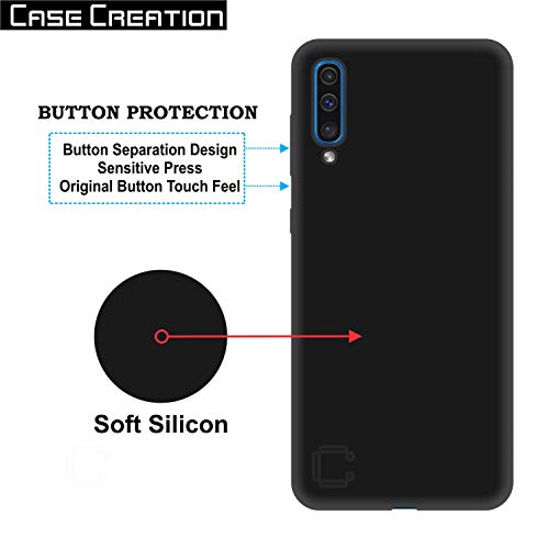 Image of Case Creation for Samsung Galaxy A70s 2019 Back case, Samsung Galaxy A70s Slim Flexible Smart Look case with 360 Camera All Angle Protection (Pure Black)