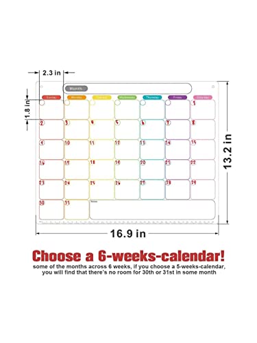 Image of Awestuffs Magnetic Dry Erase Monthly Planner for Refrigerator - Stain Resistant Whiteboard Sheet - with 4 Markers and Eraser - [45 x 30 cm] [Made in India] (Monthly Planner)