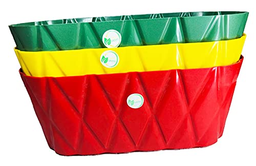 OSHIGREENS Rectangle Designer 14 inches Plastic Flower pots, Trays and Decorative Plant containers (B096P6RLSP) Amazon Price History, Amazon Price Tracker