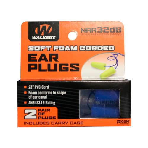 Walker's 32dB NRR Noise-Blocking ANSI S3.19 Hearing Protection Shooting Hunting Work Soft Comfortable 23