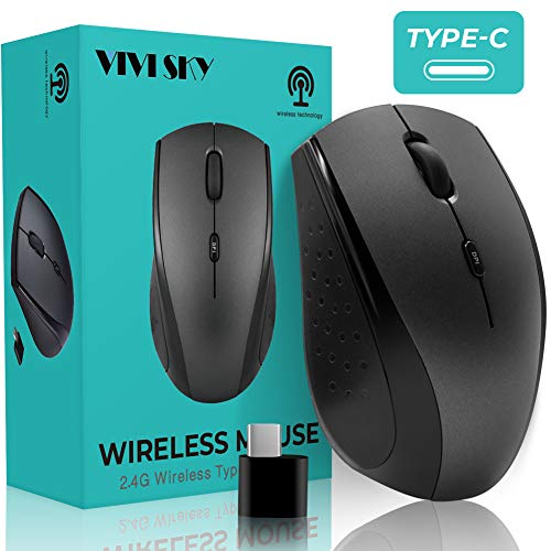 VIVI SKY Type C Wireless Mouse,USB C Gaming Wireless Mice 2.4G Silent Ergonomic