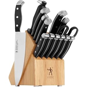 Henckels Statement 15-Pc Knife Block Set, Razor-Sharp, German Engineered | Informed by 100+ Years of Mastery. Dishwasher safe, Comfortable Grip Ideal for Everyday Cooking. High Quality Stainless Steel