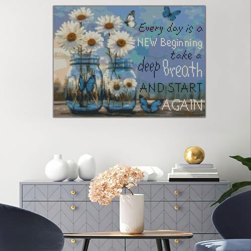 Image of Flower Stamped Cross Stitch Kits Cross Stitch Patterns,Dimensions Cross Stitch Kits Embroidery Kit Arts and Crafts for Beginners 15.7x11.8 inch