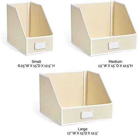 Great Useful Stuff Linen Closet Storage: Organize Bins for Sheets, Blankets, Towels, Wash Cloths, Bedding Sets, Duvet Covers, Pillowcases and More. 100% Brushed Cotton Twill (Small, Cream)