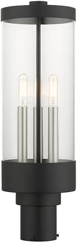 Livex Lighting 3 Lt - Farol negro texturizado para exteriores