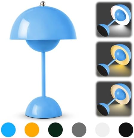 Wireless LED Table Lamp - Mushroom Bedside Lamp - Touch Table Lam...
