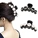 Produktbild Runmi Haarklammern Schwarz Haarspangen Haarspangen Perlen Haarklammern Haarschmuck für Frauen und Mädchen (2 Stück)