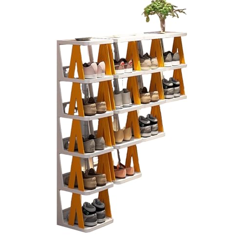 Étagère à chaussures étroite design plastique rigide multicouche pour salon - 2