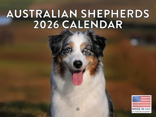 Australian Shepherd Calendar 2026 Monthly Wall Calender 12 Month | American Made In The USA
