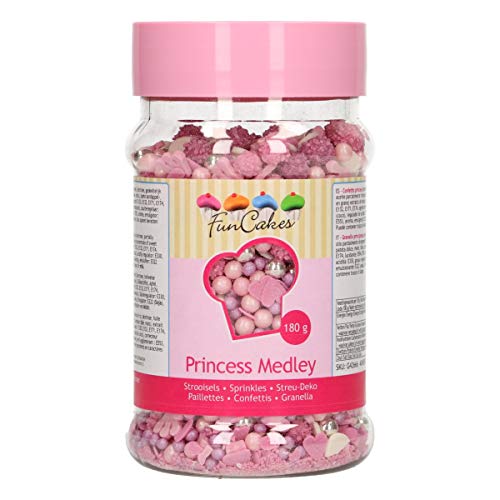 FunCakes Sprinkle Medley Princesas: Sprinkles para Tartas, Gran Sabor, Perfecto para Decorar...