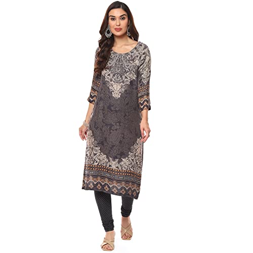 Image of BIBA Cotton Blend Printed Fitted Casual Churidar