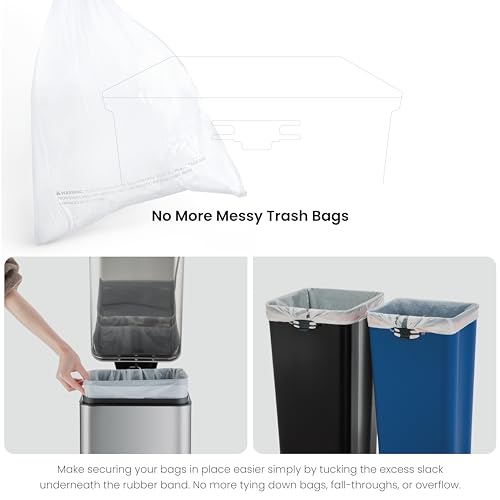 Home Zone Living 13 Gallon Kitchen Trash Can with Dual Compartments for Recycling, Stainless Steel, Silver, 50 Liters Total, Gen 2 - Image 6