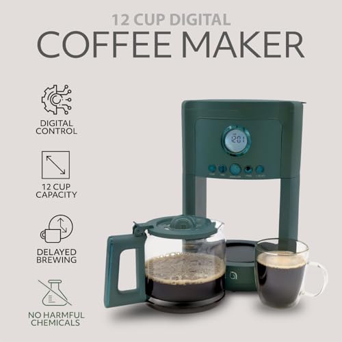 Image of WILLOW Eco Series 12 Cup Drip Coffee Maker, 24 HR Drip Coffee Maker, Glass Coffee Maker with Glass Coffee Maker