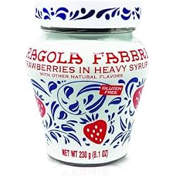 Fabbri Strawberries in Syrup, 8 ounce | Gluten Free, Non-GMO, Vegan, Use it as a garnish for cocktails, desserts and all your culinary creations