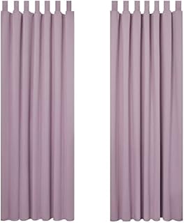 Deconovo Blackout Curtains Super Soft Bedroom Curtains Thermal Insulated Energy Saving Tab Top Curtains Kids Curtains for Door 55 x 102 Inch Light Pink 2 Panels