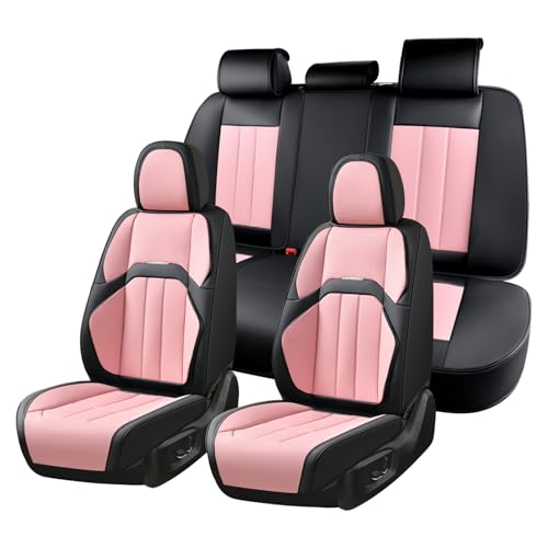 Image of Coverado Nappa Leather Car Seat Covers Full Set, Luxury Waterproof Seat Protectors, Airbag Compatible Anti‑Slip Auto Seat Covers, Universal Fit for Most Cars SUVs Trucks Pickup Vehicles