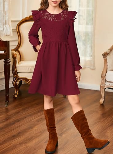 blibean Tween Girls Fall Dresses Semi Formal Flower Dress Size 6-15 Years4