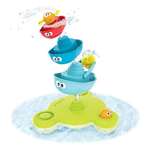 Yookidoo Baby Bath Toy (7 Piece Set) – Stack N’ Spray Bathtub Fountain – Magical Spray Fountain for Bathtime Fun