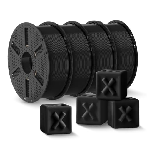 Image of JAYO PLA Plus 3D Printer Filament 1.75mm Bundle, 1.1kg, 4-Pack, Black