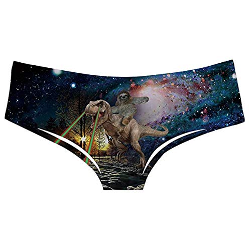 Women Lingerie, Sleep & Lounge Cotton Shorts Panties Briefs 3D Print Fun Funny Elastic Pull Up Xxxl (Large/X-Large, A-Sloth Dinosaur) #TOP28