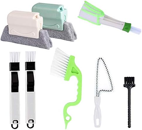8 Pcs Hand-held Groove Gap Cleaning Tools,Door Window Track Cleaning Tools Groove Corner Crevice Cleaning Brushes for Sliding Door/Tile Lines/Shutter/Car Vents/Air Conditioner/Keyboard