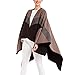 Women's Shawl Wrap Poncho Ruana Cape Cardigan Sweater Open Front for Travel Flight Cruises (PC04-3)