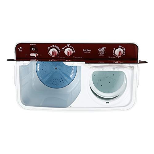 Image of Haier 7.6 kg Semi-Automatic Top Loading Washing Machine (HTW76-1159BT, Red)