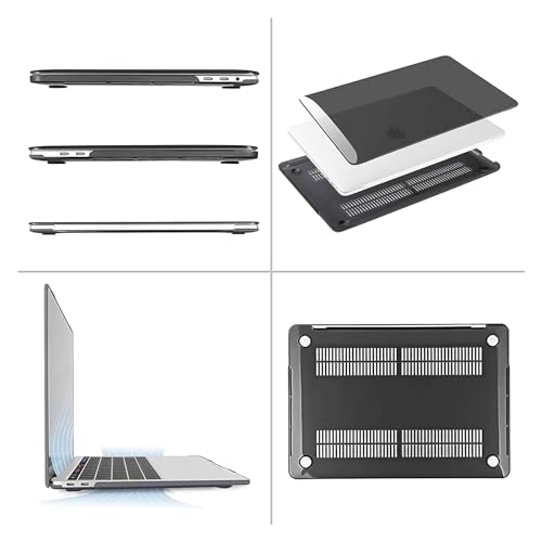 Image of MOSISO Compatible with MacBook Pro 13 inch Case M2 2025, 2024, 2023, 2022-2016 A2338 M1 A2251 A2289 A2159 A1989 A1708 A1706, Plastic Hard Shell&Keyboard Cover&Screen Film&Storage Bag, Crystal Black