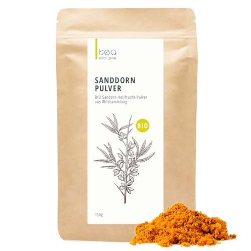 Sanddorn Pulver, Wildsammlung BIO, Vollfruchtpulver, gefriergetrocknete ganze Früchte, 150g - tea exclusive