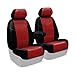 Coverking Custom Fit Front 50/50 Bucket Seat Cover for Select Ford Freestar Models - Premium Leatherette 2-Tone (Red with Black Sides)