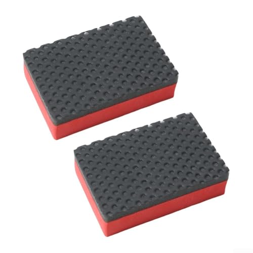 Kit de esponja de barra de arcilla de 2 piezas para limpieza y pulido de coche, elimina las hojas de suciedad y el polvo de freno, adecuado para varios vehículos (rojo)