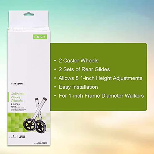 Mckesson Universal Walker Wheels, Adjustable, 5 In Caster Wheels, 1 Pair #TOP1