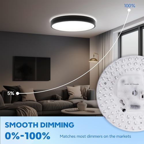 Tobebright WIN-2356X1 36W Ceiling Fan Light Kit 6.69 Inch 3200Lm, 3Cct 3000K/4000K/5000K Dimmable Ceiling Fan Led Light Replacement thumb #4