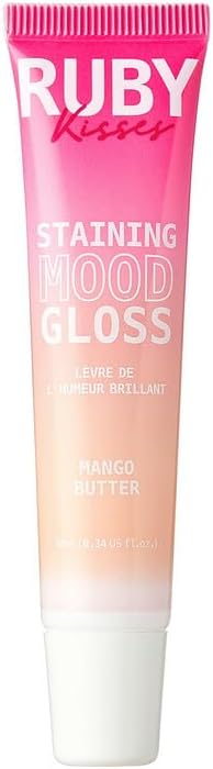 Ruby Kisses pH Color-Changing Pink Lip Gloss, Hydrating High-Shine Finish