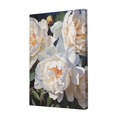 Toile de pivoine blanche LPSRTWE 30x45 cm pour déco murale